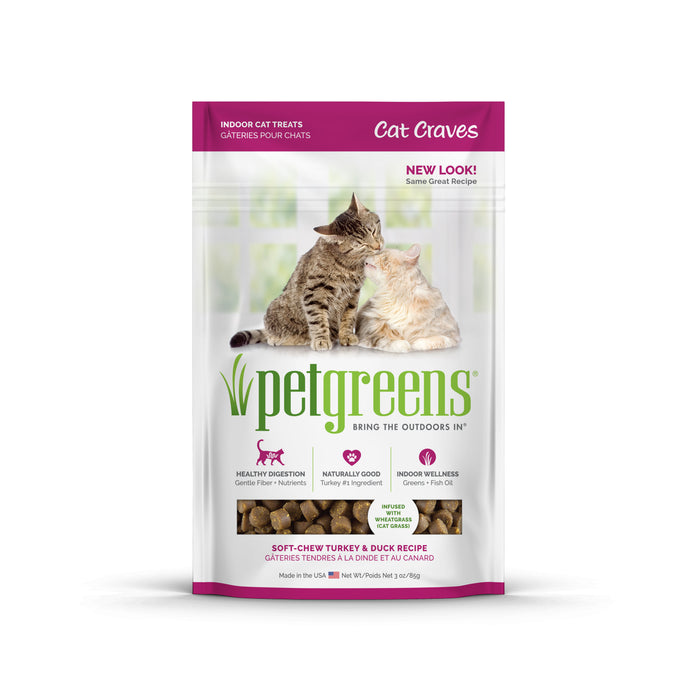 Pet Greens Cat Craves Semi-Moist Soft Cat Treats Turkey & Duck 3oz - Image 2