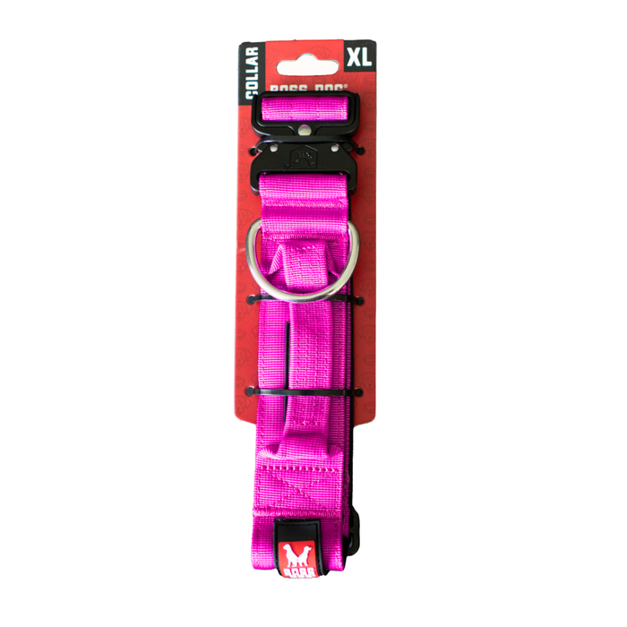 Boss Dog Tactical Adjustable Dog Collar Hot Pink XL