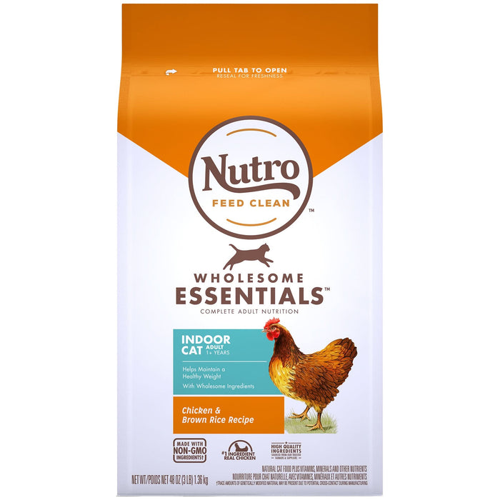 Nutro Products Wholesome Essentials Healthy Weight Indoor Adult Dry Cat Food Chicken & Brown Rice 3lb