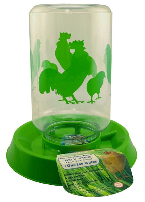 Lixit Chicken Feeder Clear, Green 128 oz