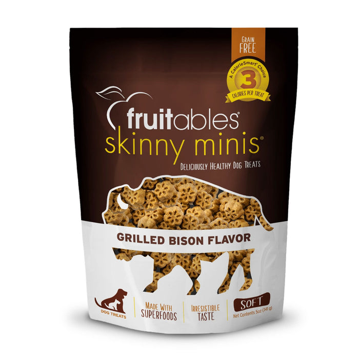 Fruitables Skinny Minis Soft Dog Treats Grilled Bison 5oz