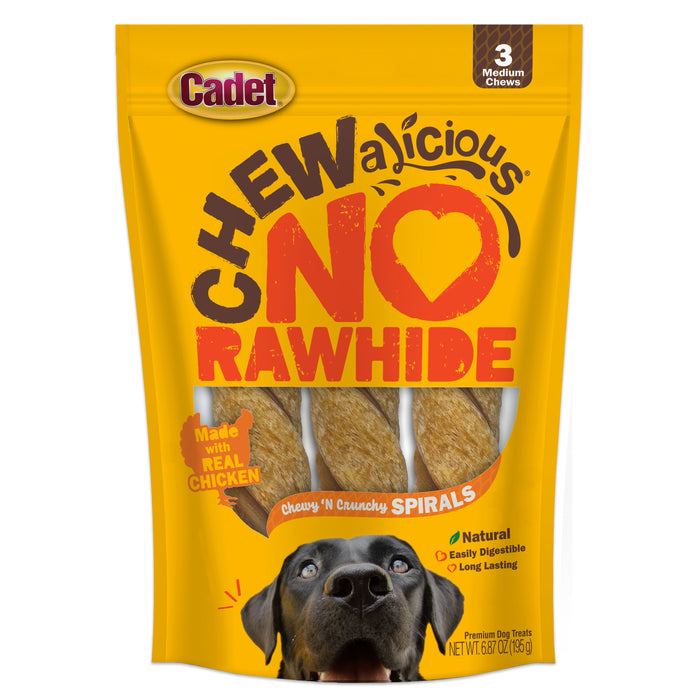 Cadet Chewalicious Chewy 'N Crunchy Rawhide-Free Natural Spirals Chicken (3 Count)