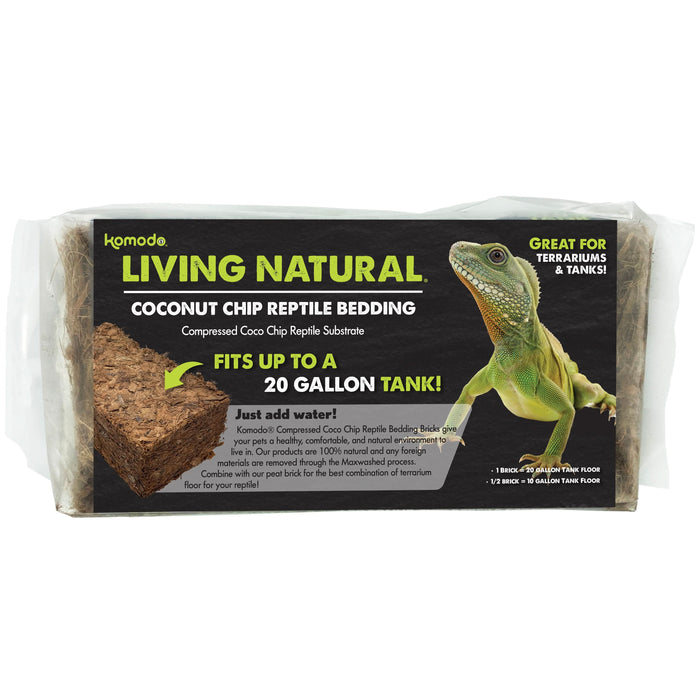 Komodo Living Natural Coconut Chip Reptile Bedding Brick 1pk