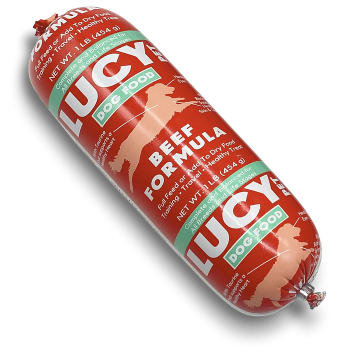 Lucy Pet Products Dog Food Roll Beef 1lb