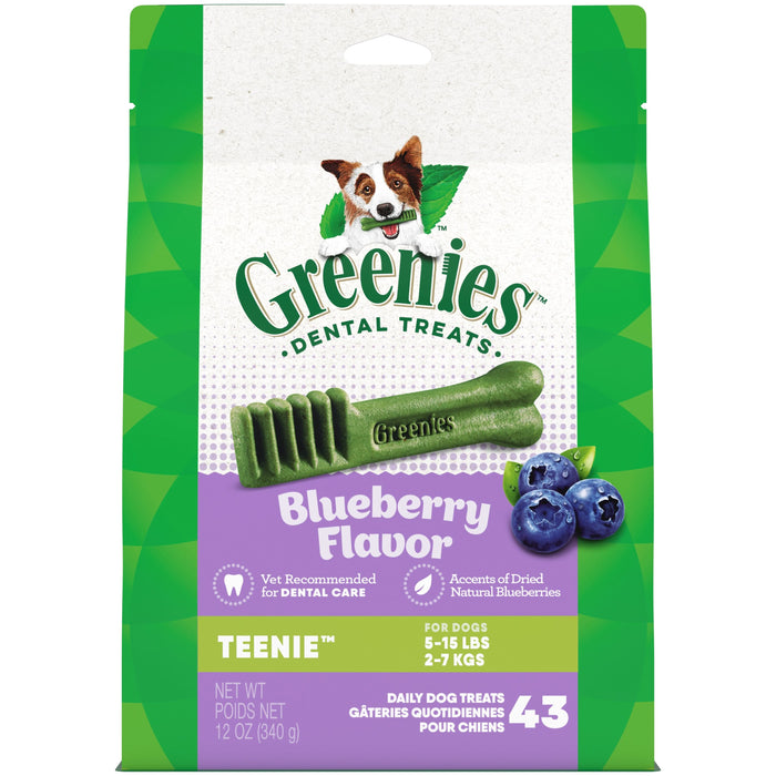 Greenies Dog Dental Treats Teenie Blueberry 12oz 43ct