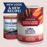 Natural Balance Pet Foods Limited Ingredient Reserve Canned Dog Food Bison & Sweet Potato 13oz (Pack of 12)