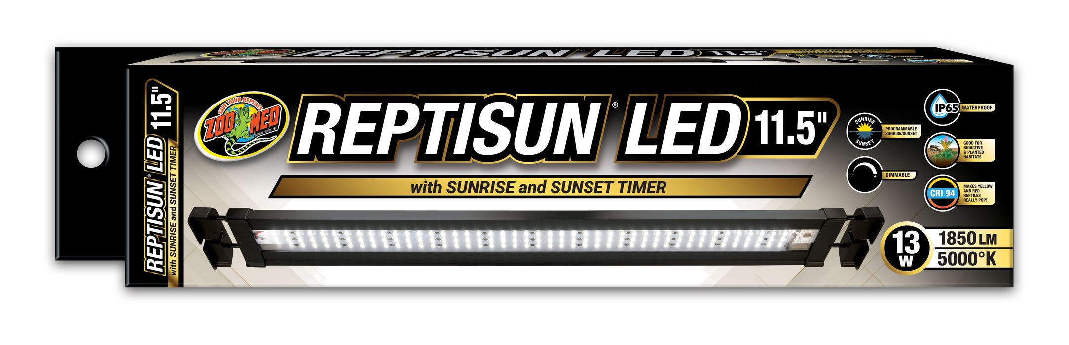 Zoo Med Reptisun LED w/Sunrise & Sunset Timer Terrarium Hood 11.5in 13w
