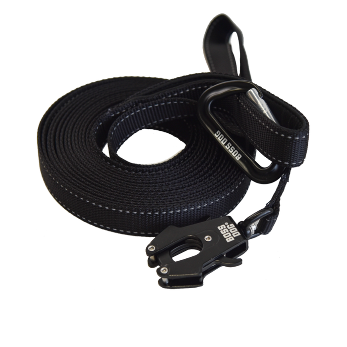 Boss Dog Tactical Nylon Tracking Dog Leash Black 20ft