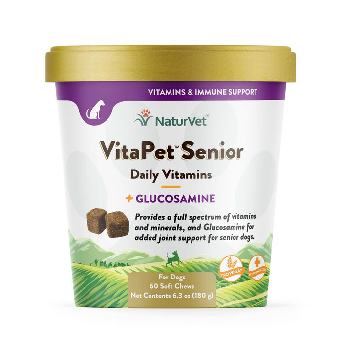 NaturVet VitaPet Senior Daily Vitamins + Glucosamine Soft Chew 60ct