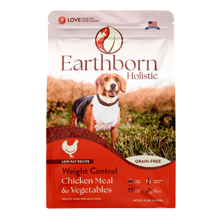 Earthborn Holistic Weight Control Grain-Free Dry Dog Food Chicken Meal & Vegetables 25lb
