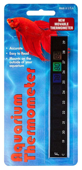 LCR Hallcrest Liquid Crystal Aquarium Thermometer Horizontal Black