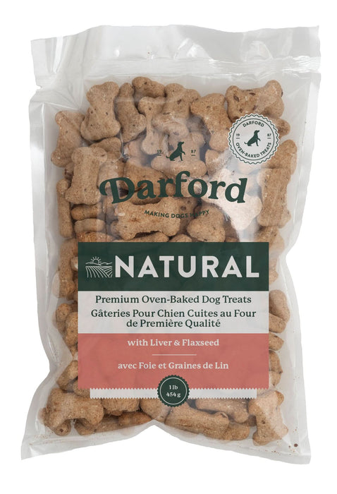 Darford Naturals Premium Oven Baked Dog Treats Regular Liver & Flax 1lb