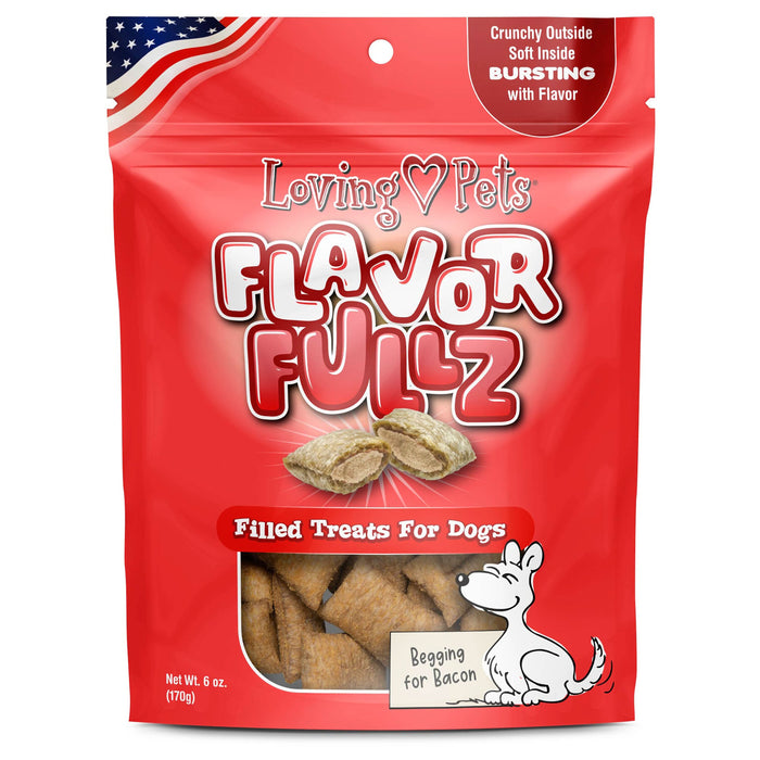 Loving Pets Flavorfullz Filled Dog Treats Bacon 6oz