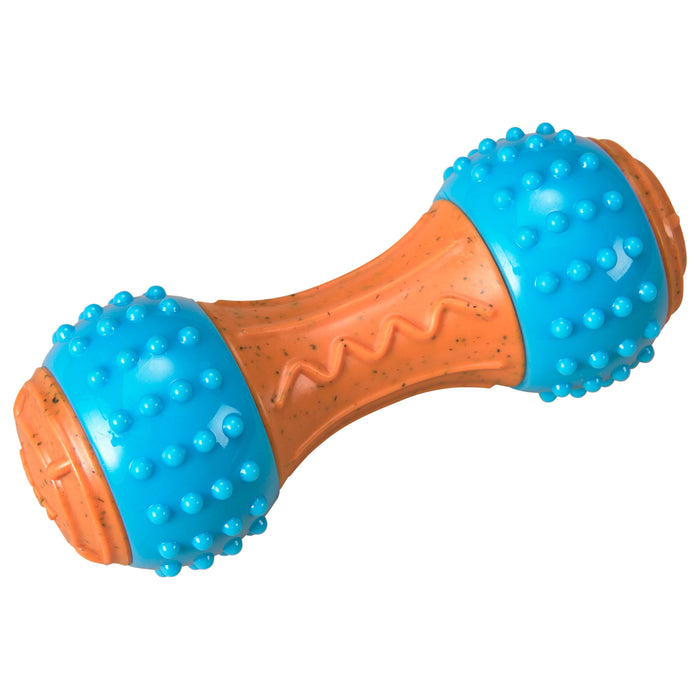Bam-Bone + Giggler Dog Toy Dumbell Peanut Butter 5.5in
