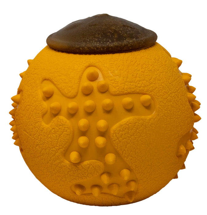 Starmark RubberTuff Dog Treat Ball Orange MD
