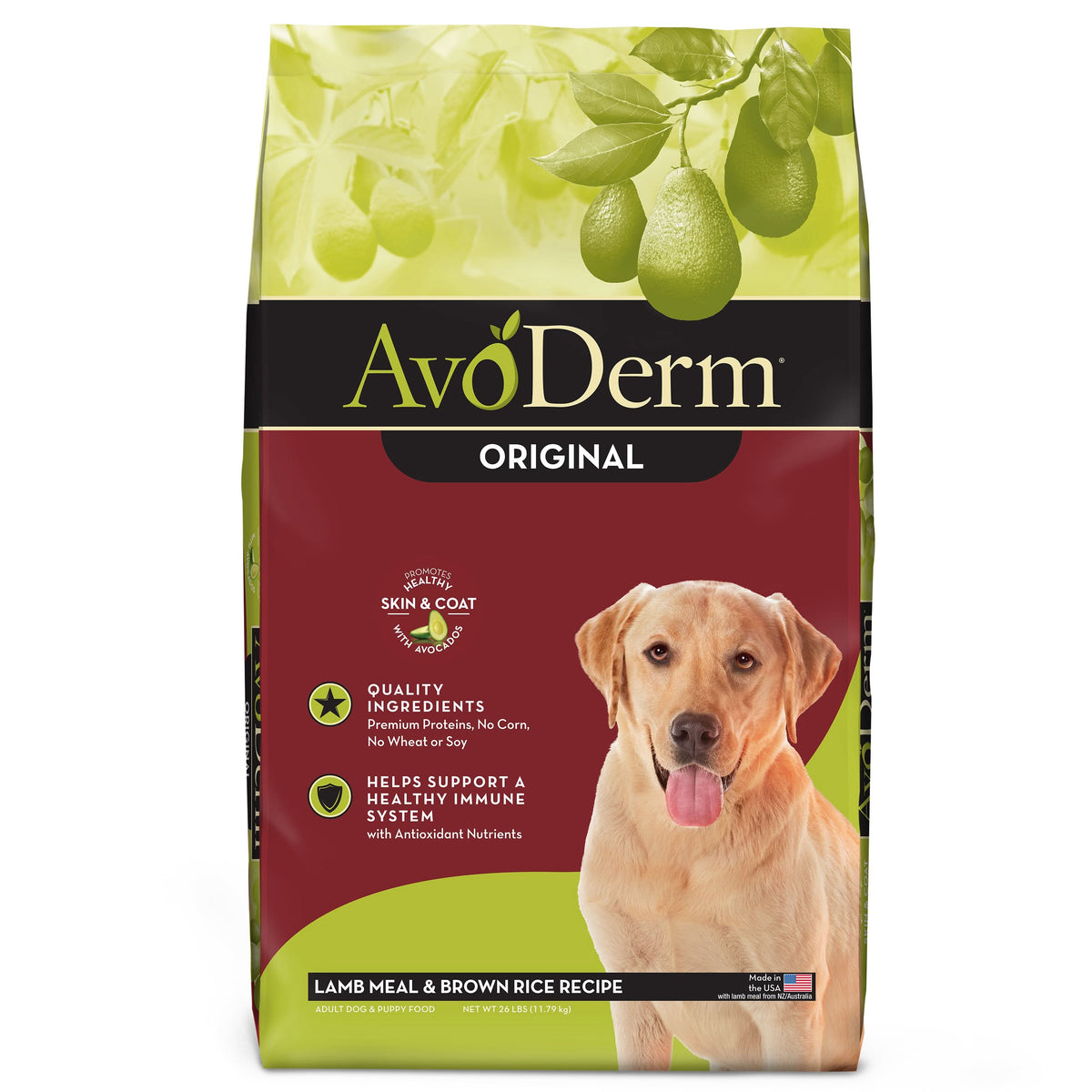 AvoDerm Natural Original Lamb Meal & Brown Rice Recipe Dry Dog Food 26 —  AnimalWiz.com