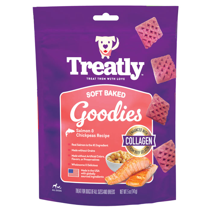 Treatly Soft Baked Goodies Dog Treats Salmon & Chickpeas 5oz