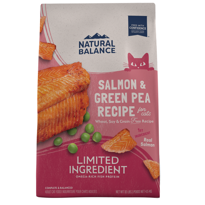 Natural Balance Pet Foods Limited Ingredient Grain Free Dry Cat Food Green Pea & Salmon 10lb