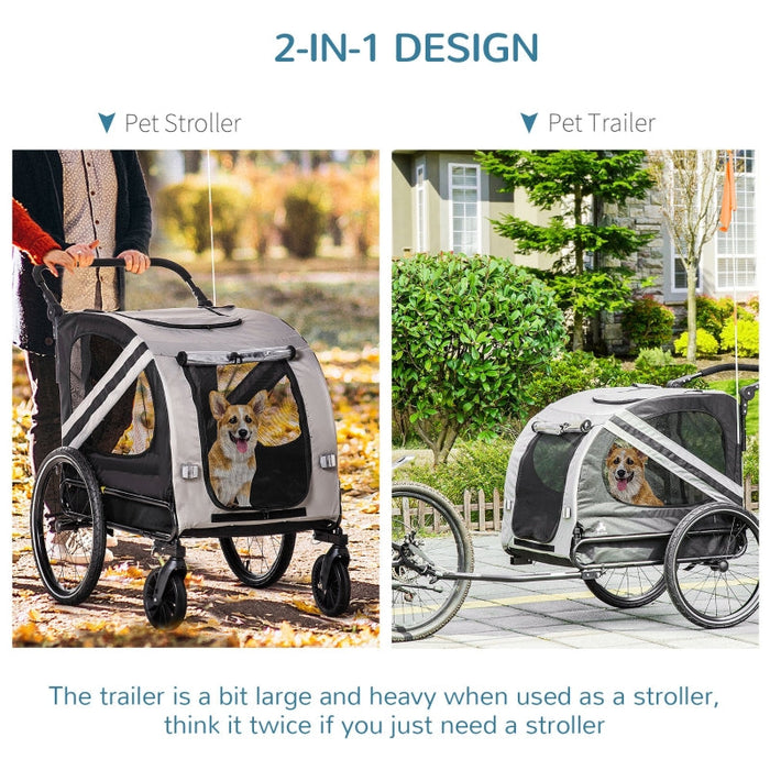 Furr Baby Gifts 2-In-1 Pet Bike Trailer Stroller
