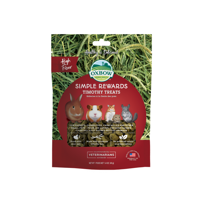 Oxbow Animal Health Simple Rewards High Fiber Timothy Small Animal Treats 1.4oz
