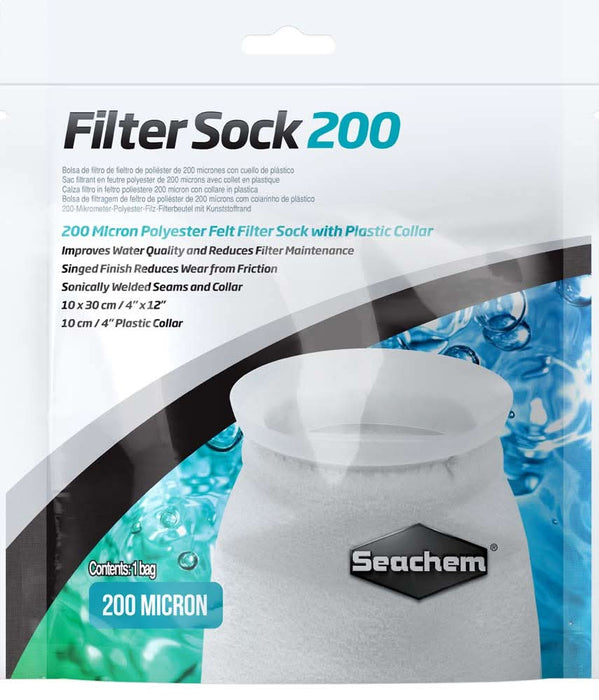 Seachem Laboratories Welded Filter Sock with Plastic Collar White 4in X 12in SM - Image 2