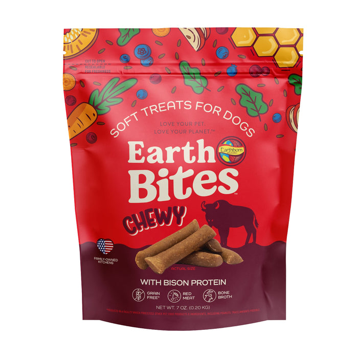 Earthborn Holistic EarthBites Chewy Soft Dog Treats Bison 7oz