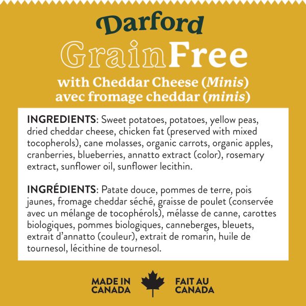 Darford Grain Free Dog Biscuits Cheddar Cheese Recipe Mini 12 oz