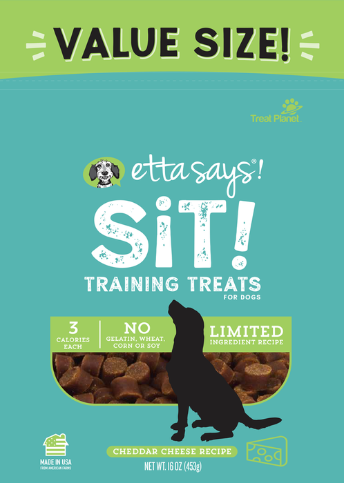 Etta Says! Sit! Training Treats Cheddar Cheese 16 oz