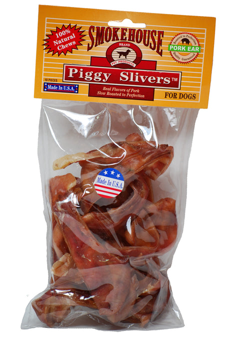 Smokehouse USA Made Piggy Slivers Dog Chew 10 pk