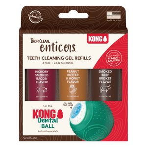 TropiClean Enticers Teeth Cleaning Gel Refills for KONG Dental Ball Variety 3pk - Image 2