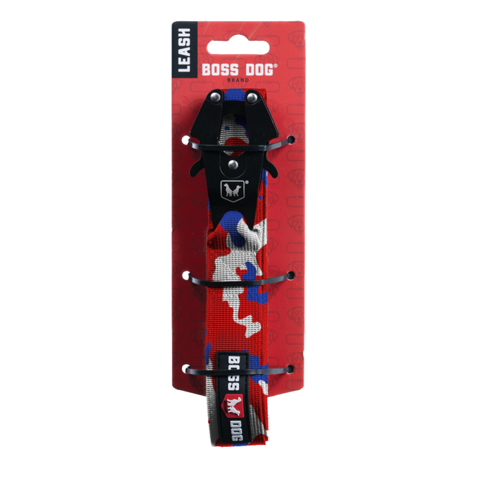 Boss Dog Tactical Dog Leash Red, White, & Blue 4ft