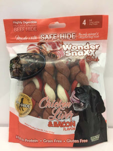 Wonder SnaXX Braids Dog Treats Chicken Liver & Bacon 7.6oz 4ct LG - Image 2