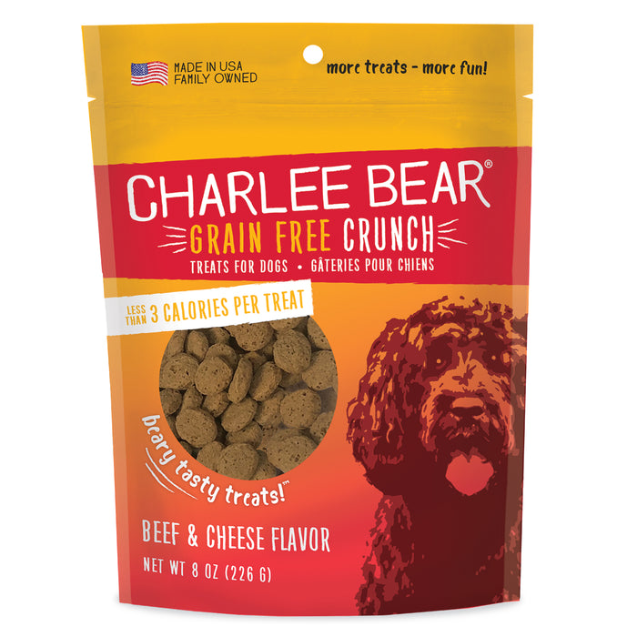 Charlee Bear Grain Free Crunch Dog Treats Beef Liver & Cheese 8oz - Image 2