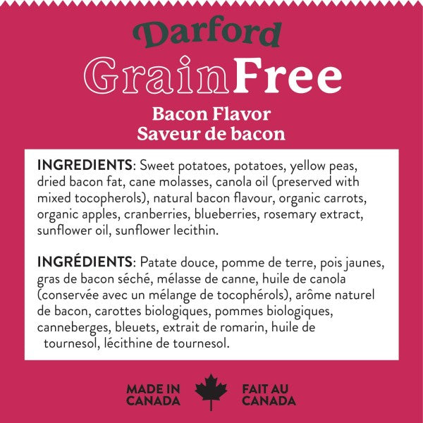 Darford Grain Free Dog Biscuits Bacon Recipe Regular 12 oz
