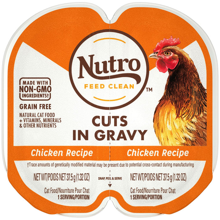 Nutro Products Perfect Portions Grain Free Cuts in Gravy Adult Wet Cat Food Chicken 2.6oz 24pk