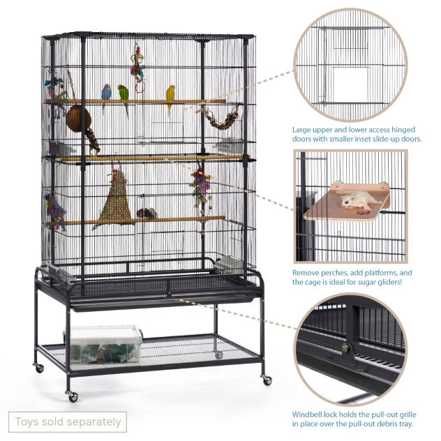Prevue Pet Products Playtop Flight Cage with Stand, Black