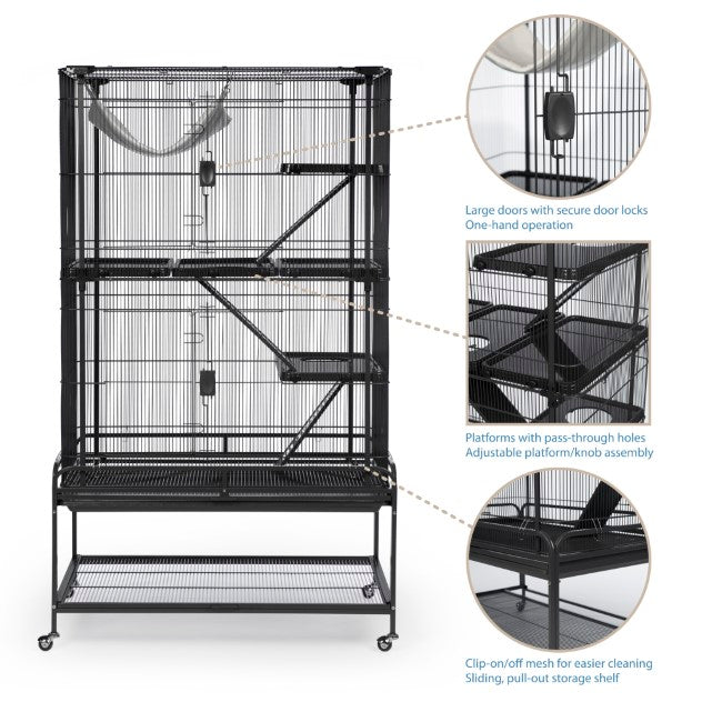 Prevue Pet Products Deluxe Critter Cage for Small Animals, Black