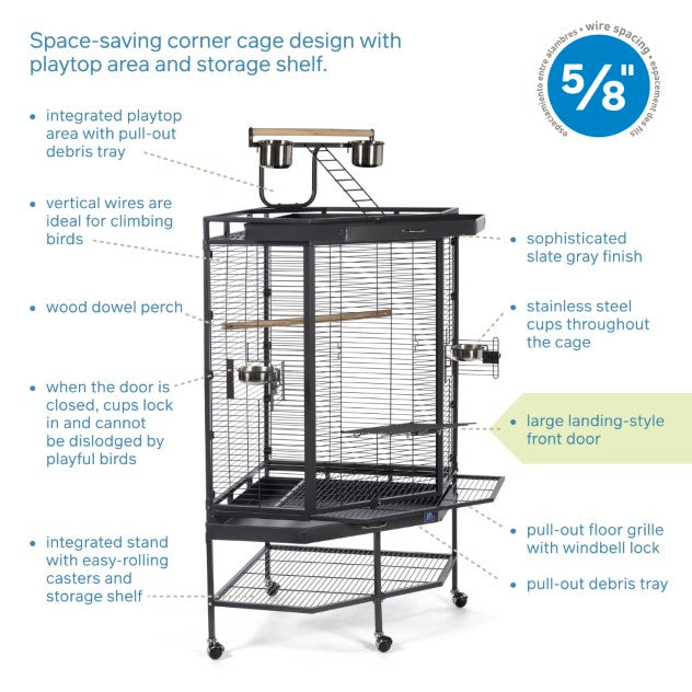 Prevue Pet Products Corner Cage with Playtop