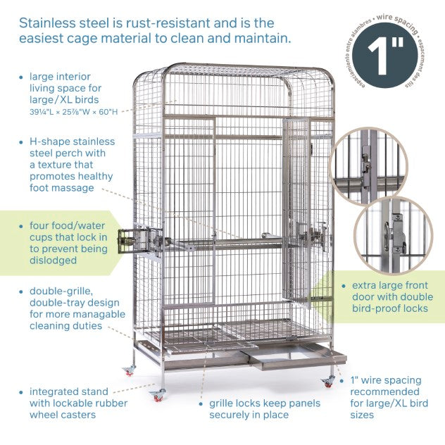 Prevue Pet Products Imperial Extra Large Stainless Bird Cage