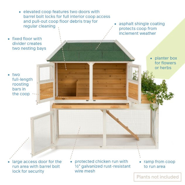 Prevue Pet Products Chicken Coop with Herb Planter