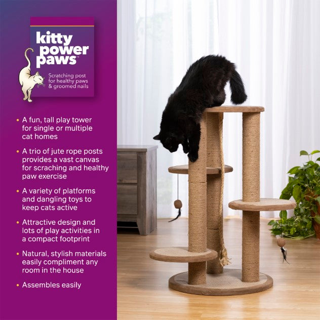 Prevue Pet Products Kitty Power Paws Multi-Tier Cat Scratching Post, 37" H