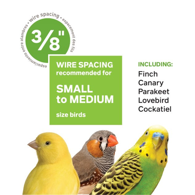 Prevue Pet Products Soho Dometop Roof Cockatiel Cage, Chartreuse & White