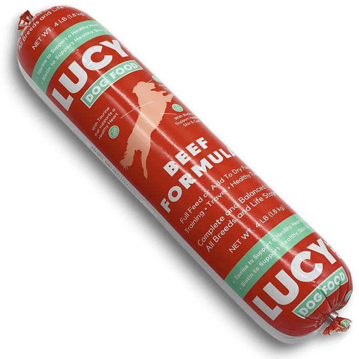 Lucy Pet Products Dog Food Roll Beef 4lb