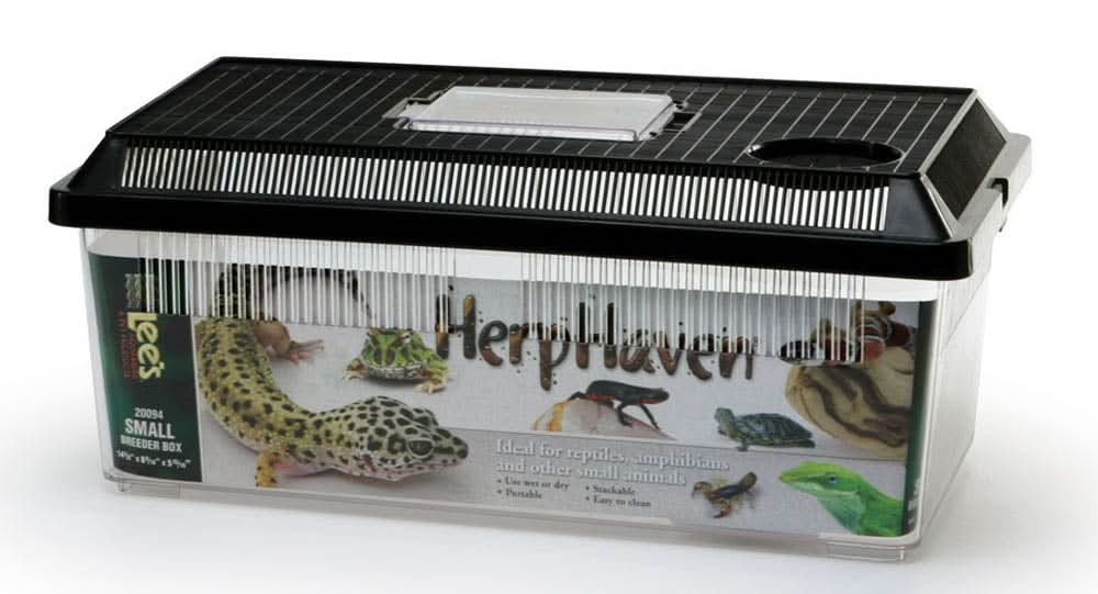 Lee's Aquarium & Pet Products HerpHaven Breeder Box Black 14.37in X 5.88in SM