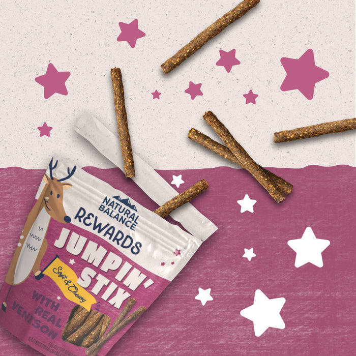 Natural Balance Pet Foods Rewards Jumpin' Stix Soft & Meaty Dog Treats Venison 4oz