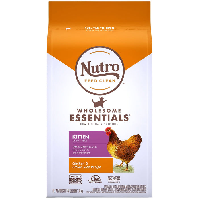 Nutro Products Wholesome Essentials Early Development Kitten Dry Cat Food Chicken & Brown Rice 3lb