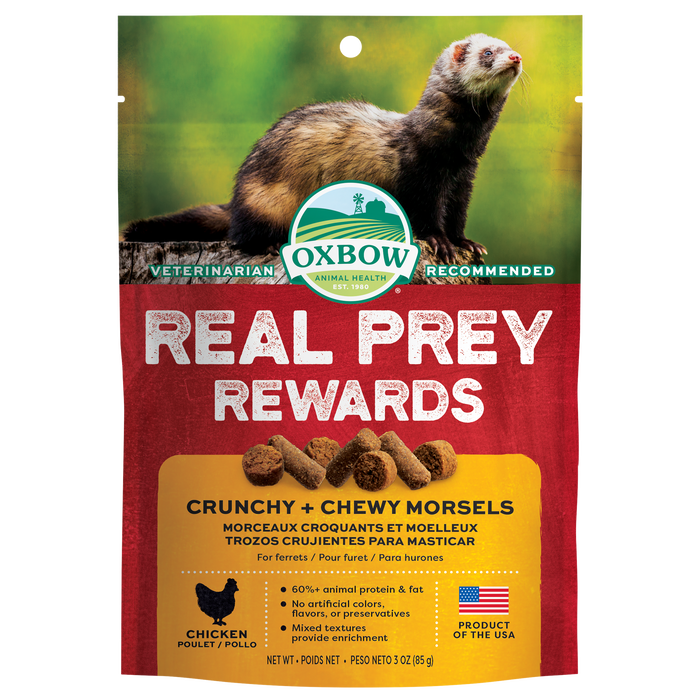 Oxbow Animal Health Real Prey Rewards Crunchy & Chewy Ferret Treat Chicken 3oz