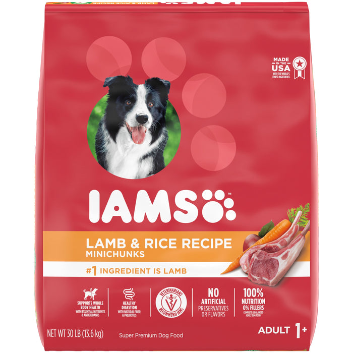 IAMS Minichunks Adult Dry Dog Food Lamb & Rice 30lb