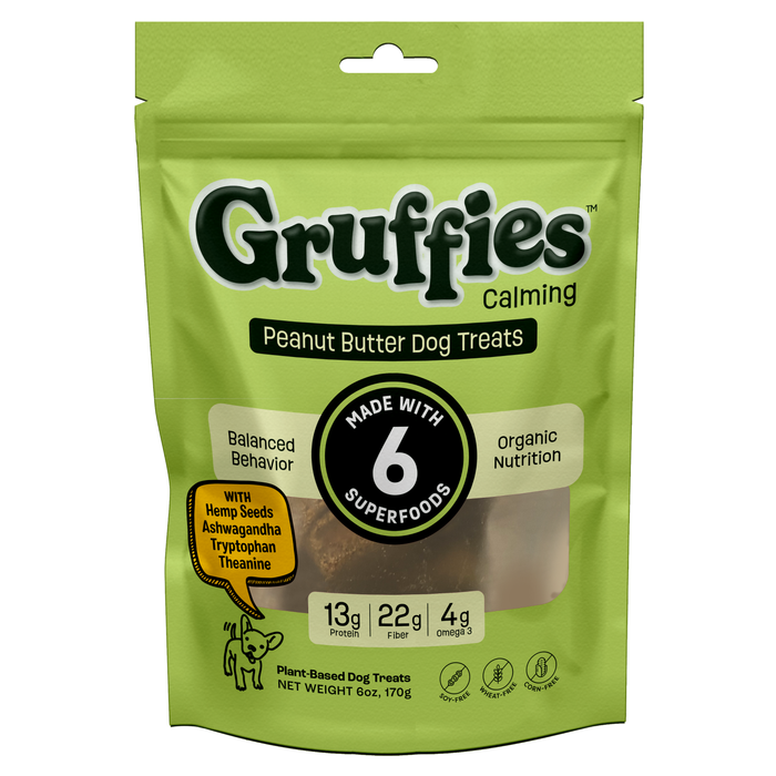 Green Gruff Gruffies Calming Dog Treats Peanut Butter 6oz