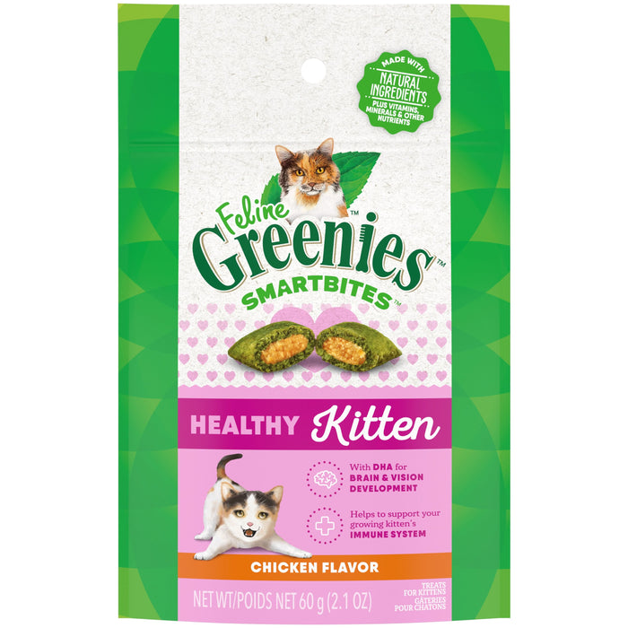 Greenies Feline Smart Bites Healthy Kitten Cat Treats Chicken 2.1oz